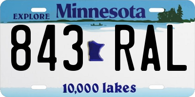 MN license plate 843RAL