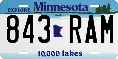 MN license plate 843RAM
