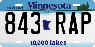 MN license plate 843RAP
