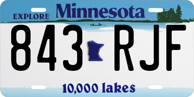 MN license plate 843RJF
