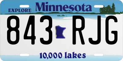 MN license plate 843RJG