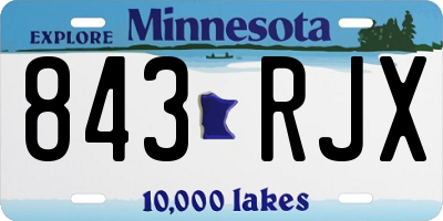 MN license plate 843RJX