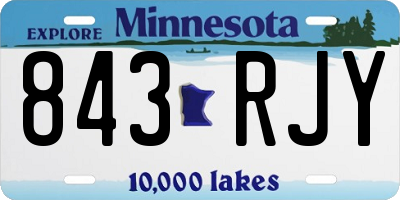 MN license plate 843RJY