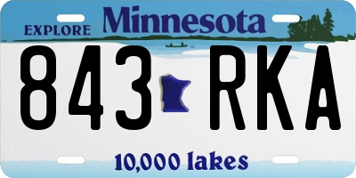 MN license plate 843RKA