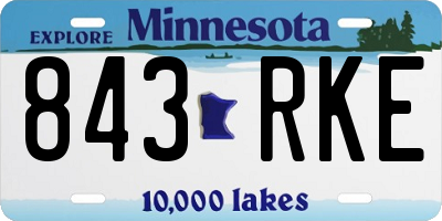 MN license plate 843RKE
