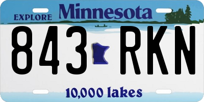MN license plate 843RKN