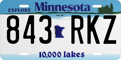 MN license plate 843RKZ