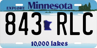 MN license plate 843RLC