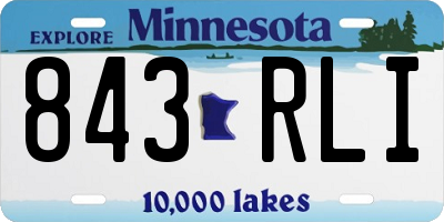 MN license plate 843RLI