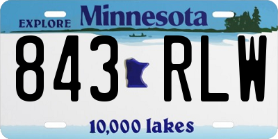 MN license plate 843RLW