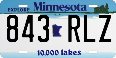 MN license plate 843RLZ