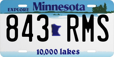 MN license plate 843RMS