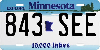 MN license plate 843SEE