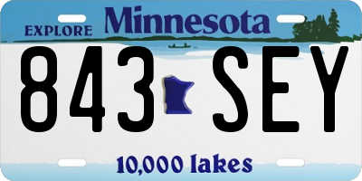 MN license plate 843SEY