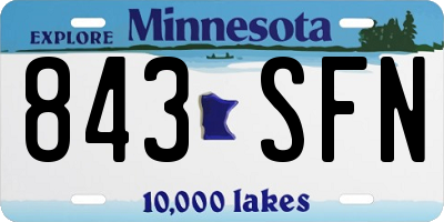 MN license plate 843SFN