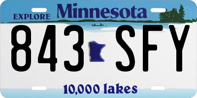 MN license plate 843SFY