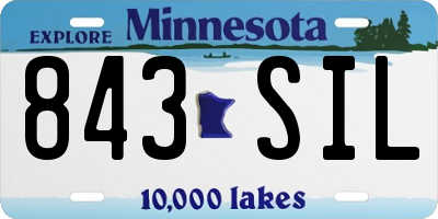 MN license plate 843SIL