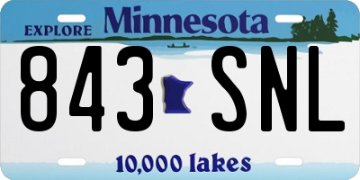 MN license plate 843SNL