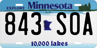 MN license plate 843SOA