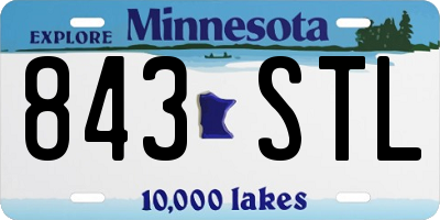 MN license plate 843STL