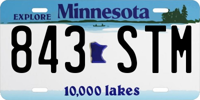 MN license plate 843STM