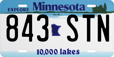 MN license plate 843STN