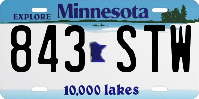 MN license plate 843STW