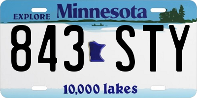 MN license plate 843STY