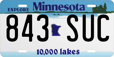 MN license plate 843SUC