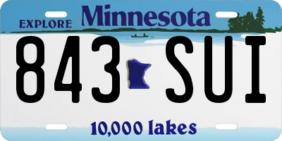MN license plate 843SUI