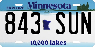 MN license plate 843SUN