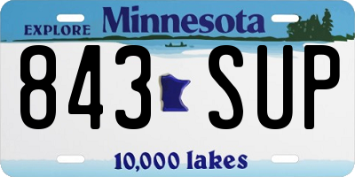 MN license plate 843SUP