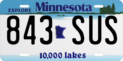 MN license plate 843SUS