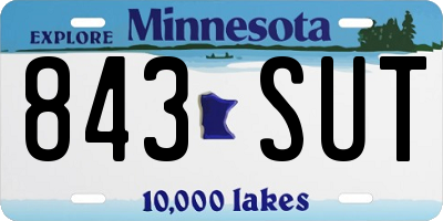 MN license plate 843SUT