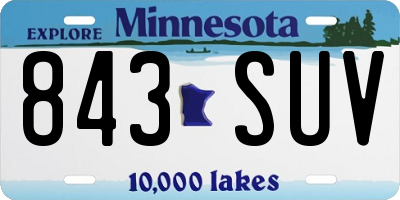 MN license plate 843SUV
