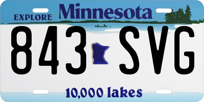 MN license plate 843SVG