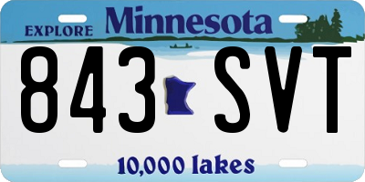 MN license plate 843SVT