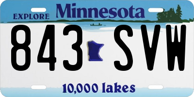 MN license plate 843SVW