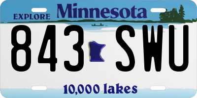 MN license plate 843SWU