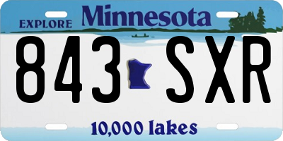 MN license plate 843SXR