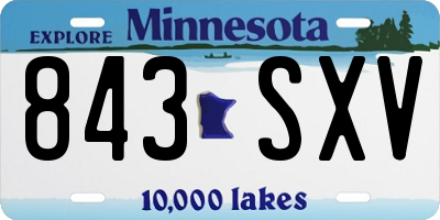 MN license plate 843SXV