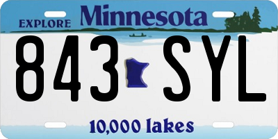 MN license plate 843SYL
