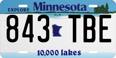 MN license plate 843TBE