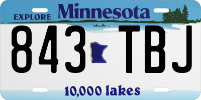 MN license plate 843TBJ