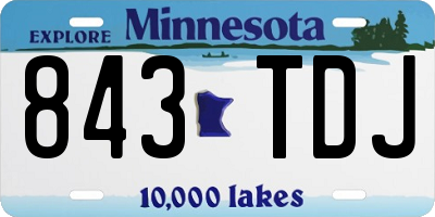 MN license plate 843TDJ