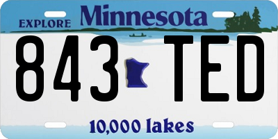 MN license plate 843TED