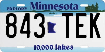 MN license plate 843TEK