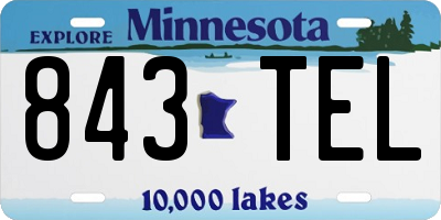 MN license plate 843TEL