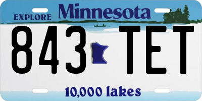 MN license plate 843TET