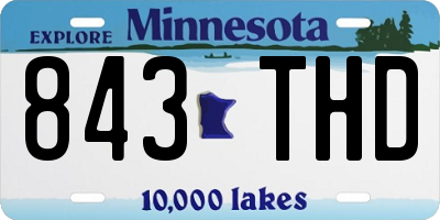 MN license plate 843THD